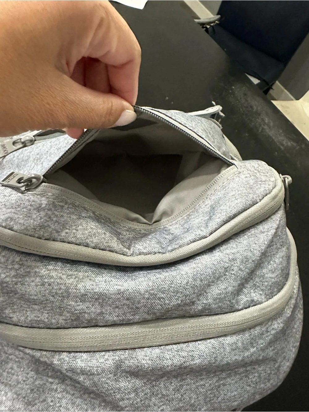 Roxy Light Gray Heather Backpack with Mesh Pockets